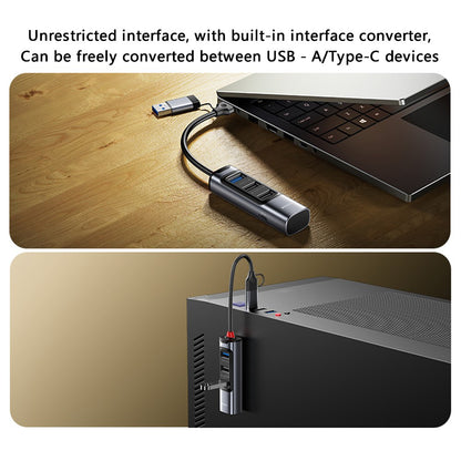 Hub USB / USB-C Yesido HB19, 4in1, Sivi