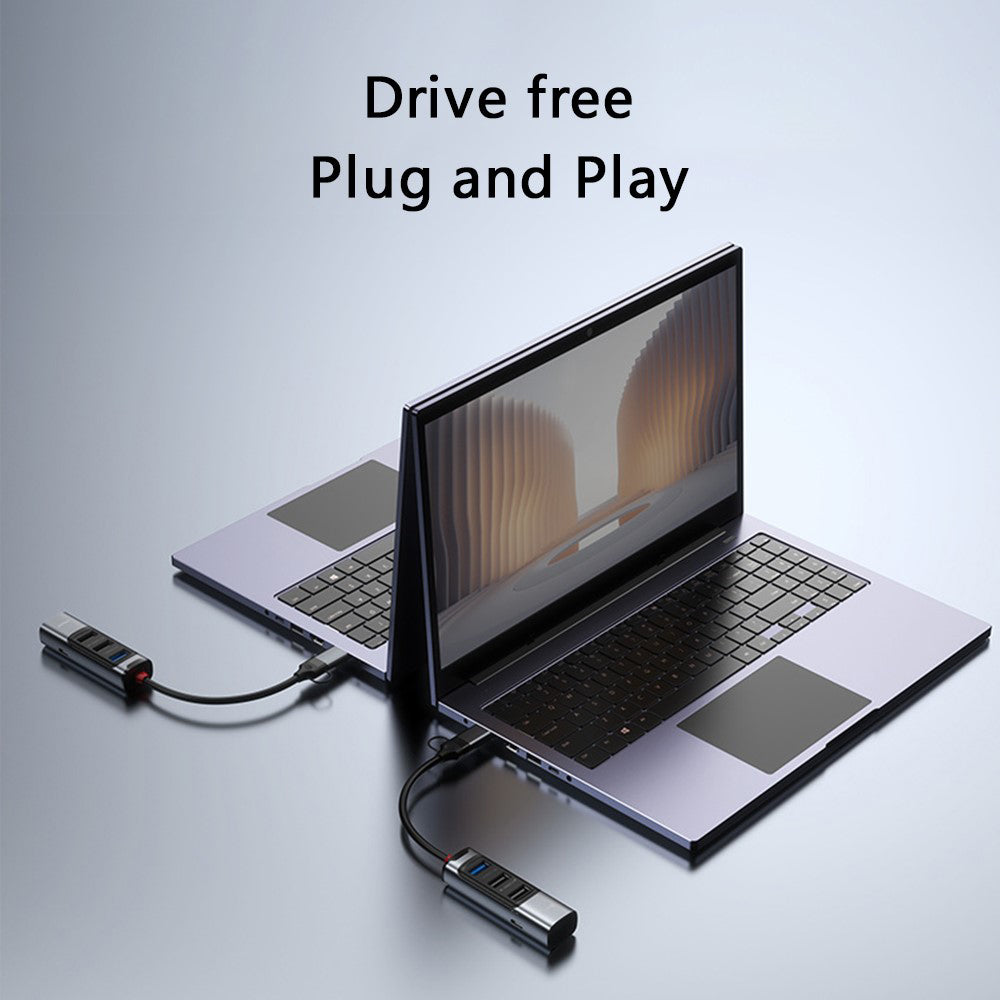 Hub USB / USB-C Yesido HB19, 4in1, Sivi