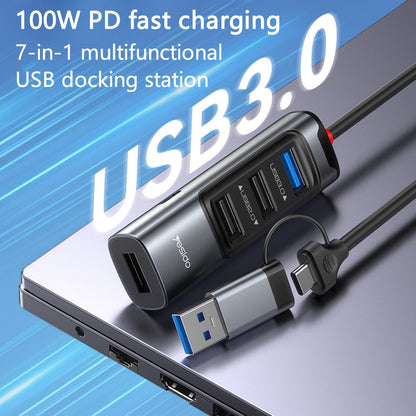Hub USB / USB-C Yesido HB20, 5in1, Sivi