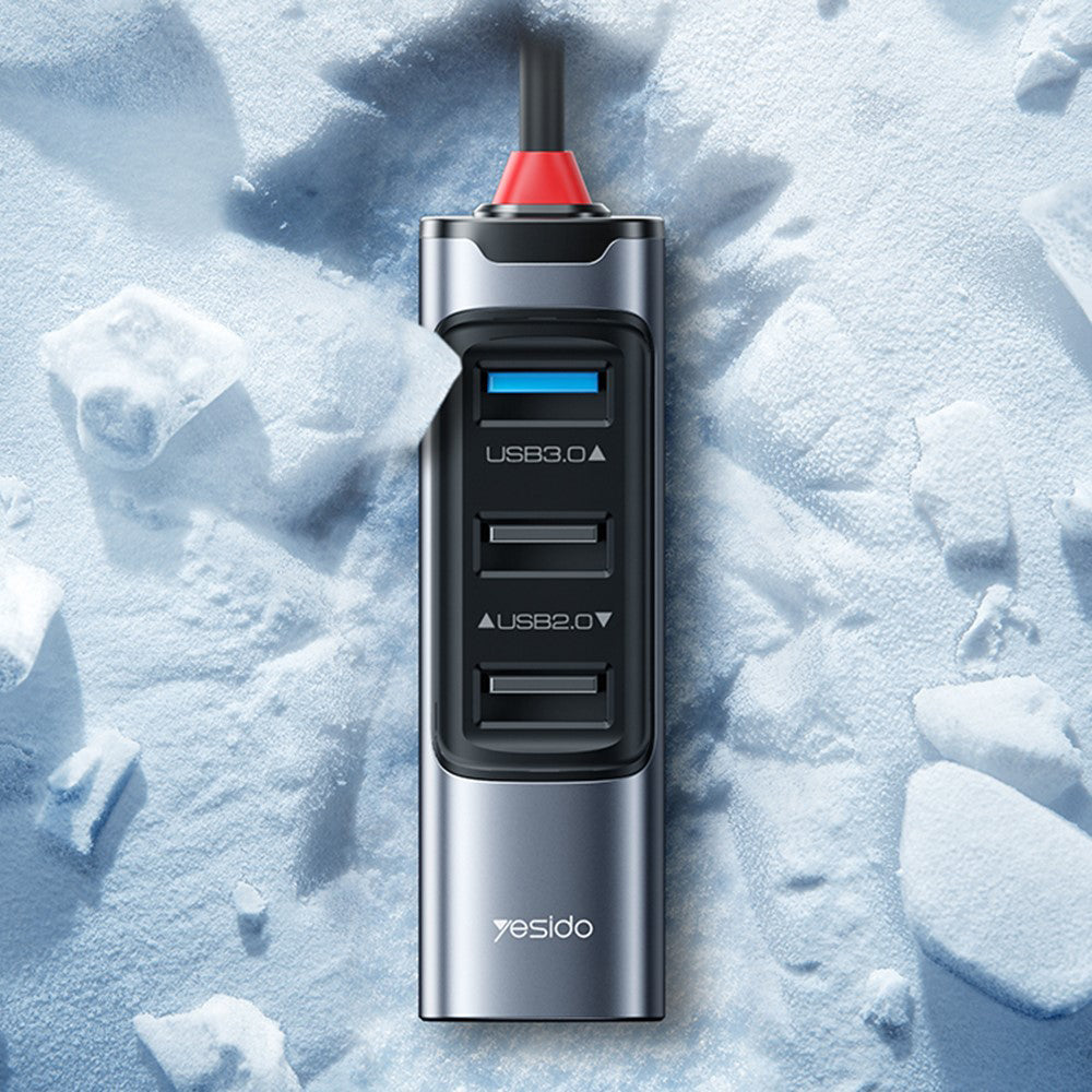 Hub USB / USB-C Yesido HB20, 5in1, Sivi