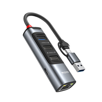 Hub USB / USB-C Yesido HB21, 5in1, Sivi