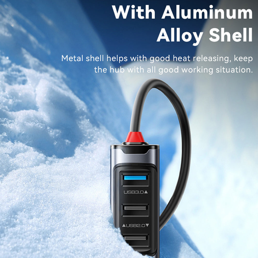 Hub USB / USB-C Yesido HB21, 5in1, Sivi