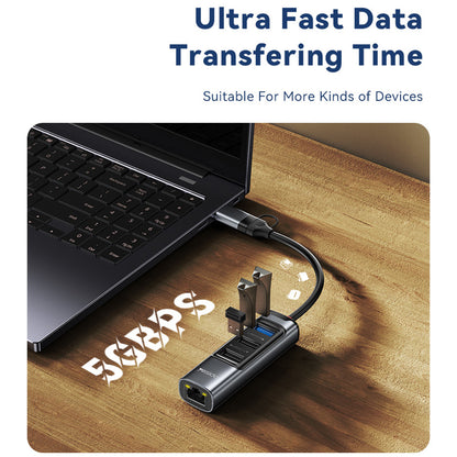 Hub USB / USB-C Yesido HB21, 5in1, Sivi