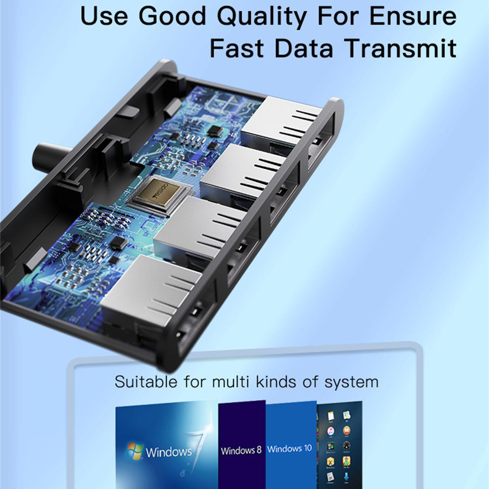 Hub USB Yesido HB12, 4in1, Sivi