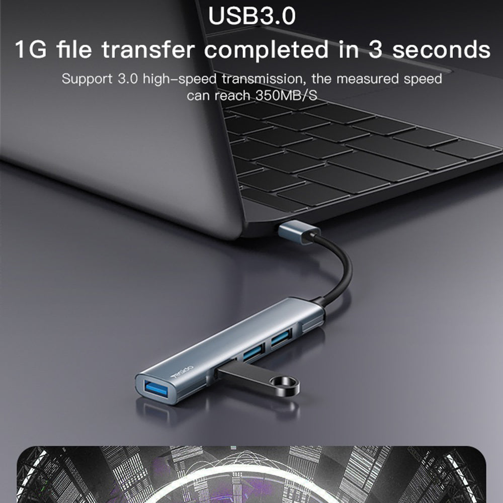 Hub USB Yesido HB18, 4in1, Sivi