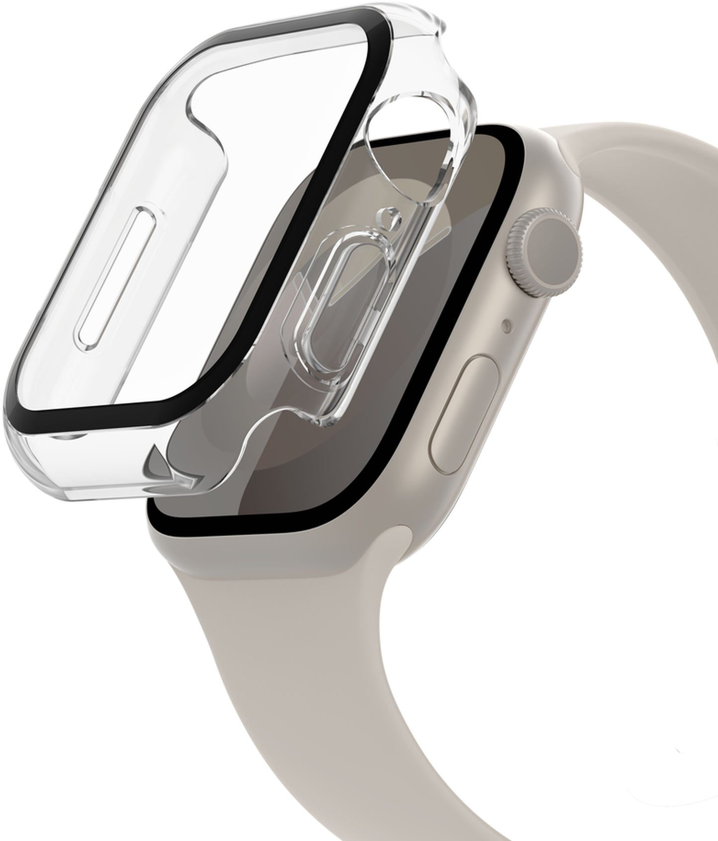 Futrola Belkin ScreenForce TemperedCurve za Apple Watch 44mm / 45mm Series, Providna OVG004zzCL-REV