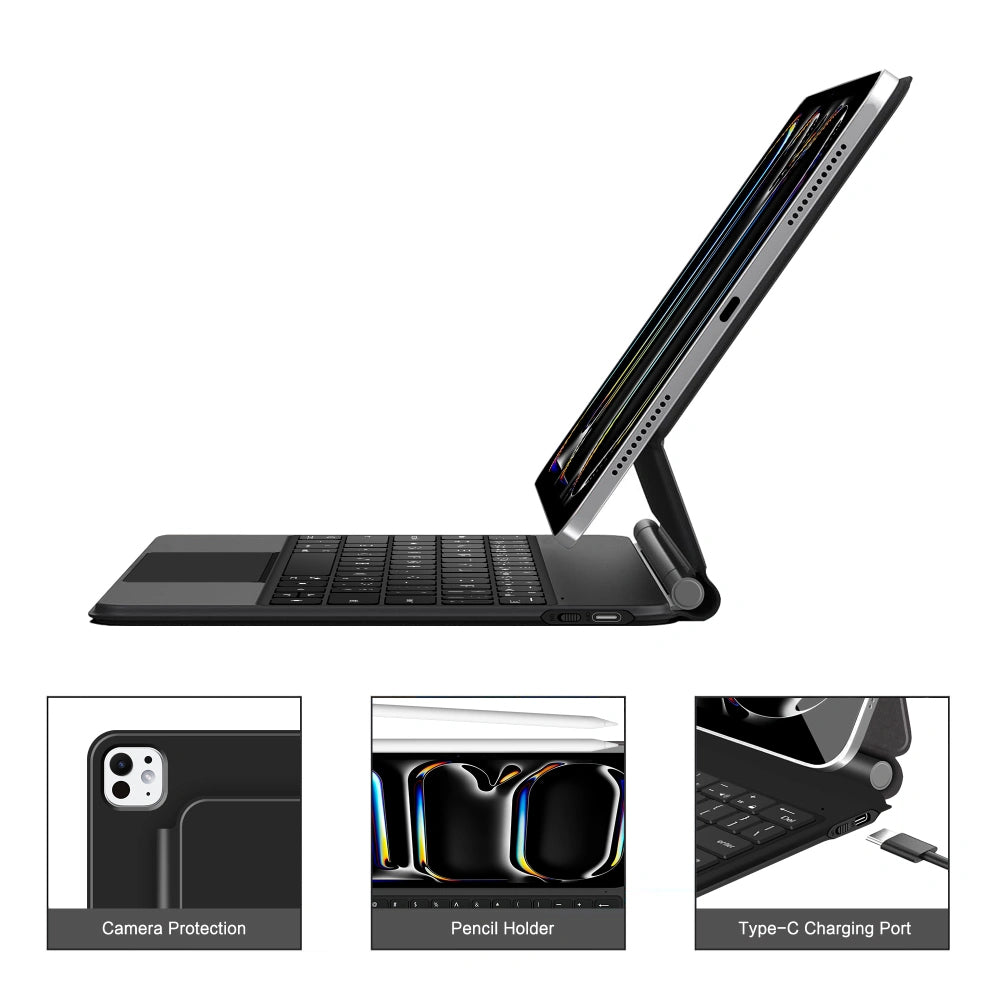 Futrola sa tastaturom za Apple iPad Pro 13 (2025) / (2024), Tech-Protect, SmartCase Magnetic, Crna