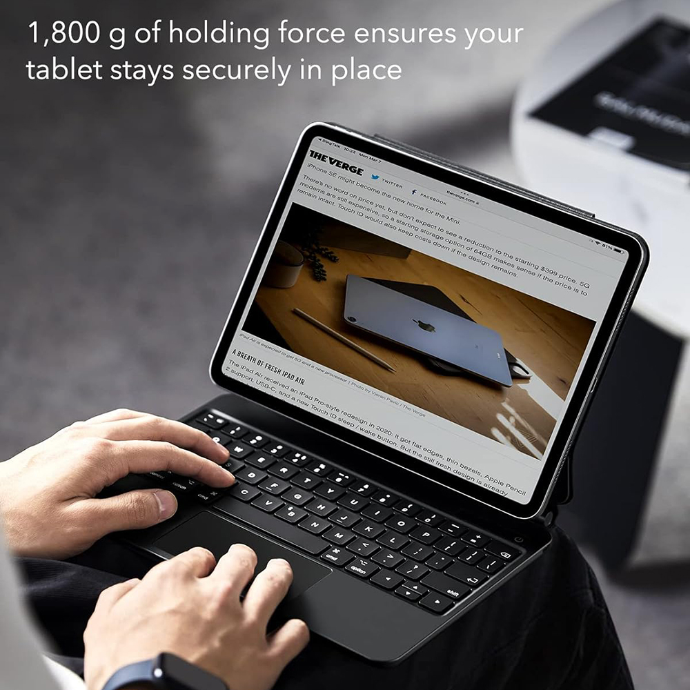 Futrola sa tastaturom za Apple iPad (2025) / (2022), ESR, Rebound, Crna, Refabrikovana