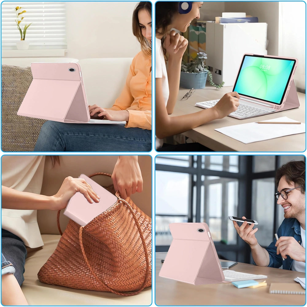 Futrola sa tastaturom za Samsung Galaxy Tab A11+ / Tab A9+, Tech-Protect, SC PEN, Roze