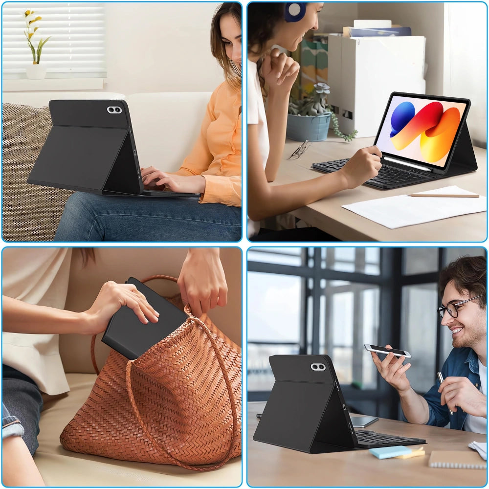 Futrola sa tastaturom za Xiaomi Poco Pad M1 / Redmi Pad 2 Pro, Tech-Protect, SC PEN, Crna