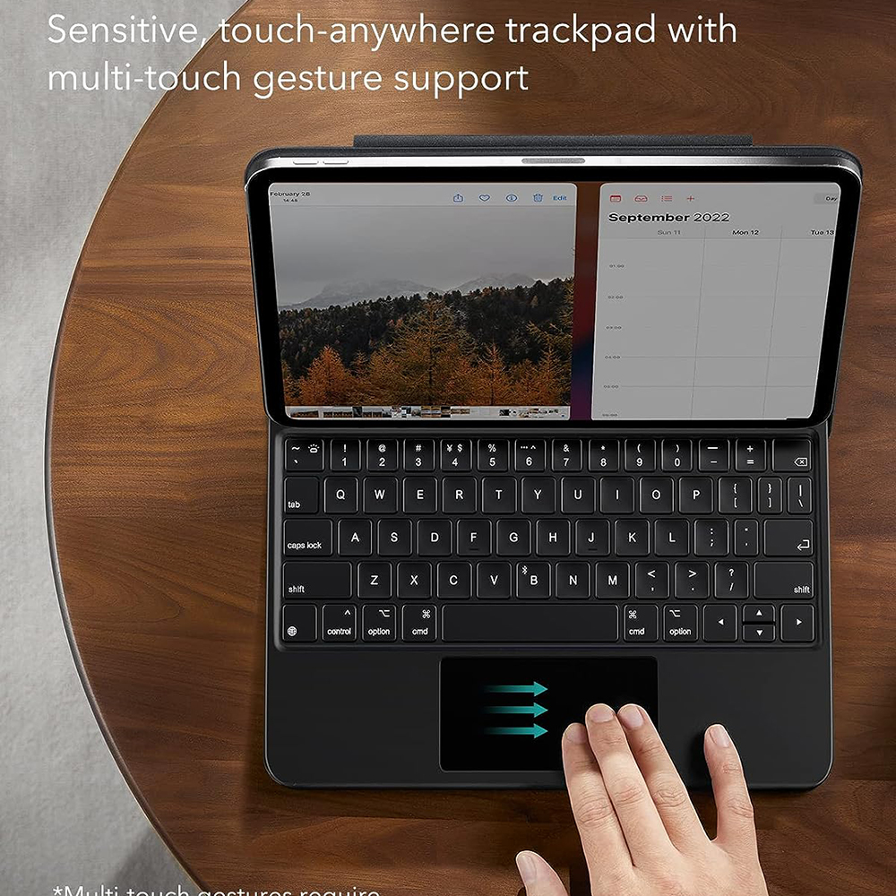 Futrola sa tastaturom za Apple iPad (2025) / (2022), ESR, Rebound, Crna, Refabrikovana
