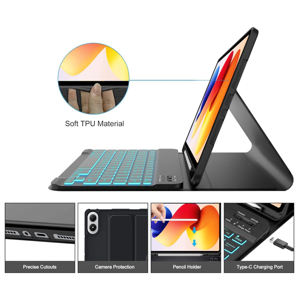 Futrola sa tastaturom za Xiaomi Poco Pad M1 / Redmi Pad 2 Pro, Tech-Protect, SC PEN, Crna