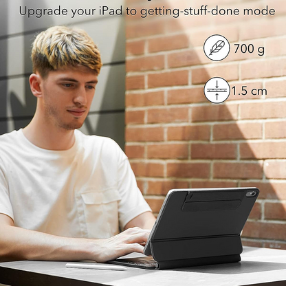 Futrola sa tastaturom za Apple iPad (2025) / (2022), ESR, Rebound, Crna, Refabrikovana