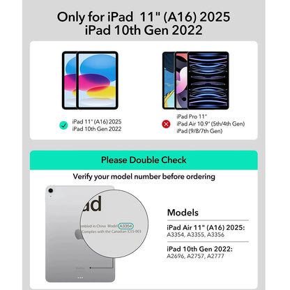 Futrola sa tastaturom za Apple iPad (2025) / (2022), ESR, Rebound, Siva