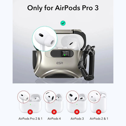 Futrola ESR Cyber FlickLock za Apple AirPods Pro 3, Siva