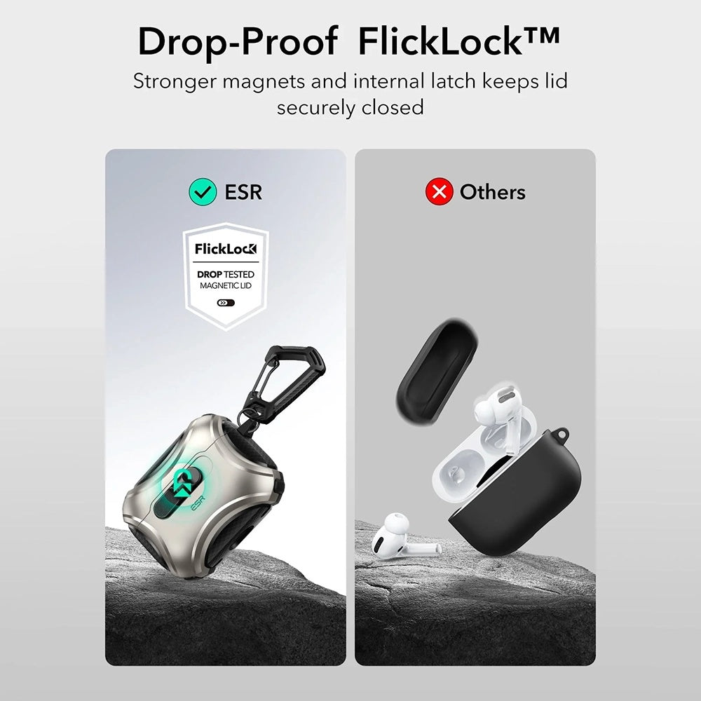 Futrola ESR Cyber FlickLock za Apple AirPods Pro 3, Siva