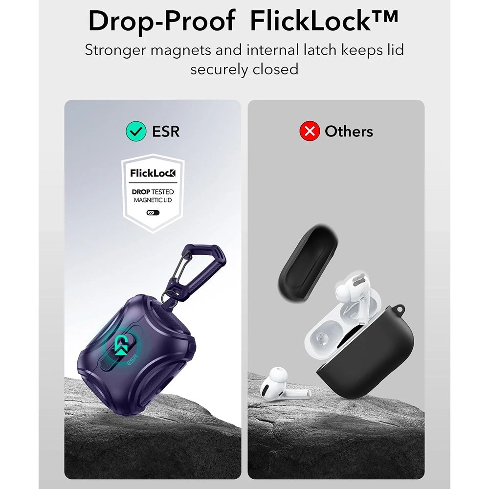 Futrola ESR Cyber FlickLock za Apple AirPods Pro 3, Ljubičasta