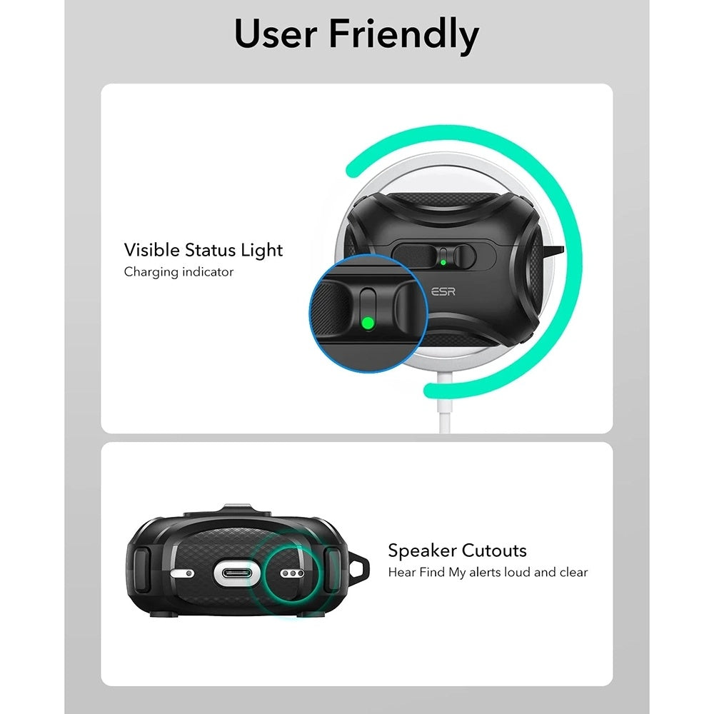 Futrola ESR Cyber FlickLock za Apple AirPods Pro 3, Crna