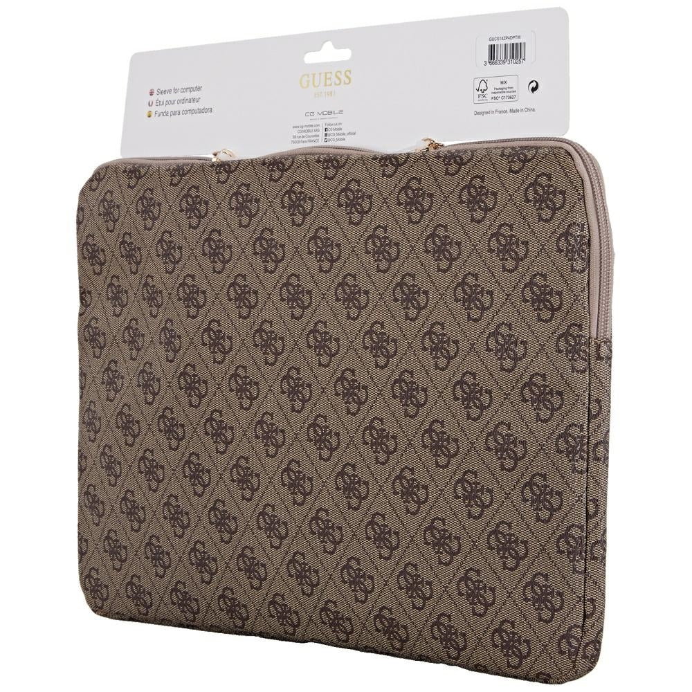 Futrola Guess 4G Triangle Logo za Laptop 14inch, Braon