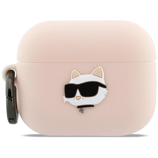 Futrola Karl Lagerfeld Silicone Choupette's Head 3D za Apple AirPods Pro 3, Roze