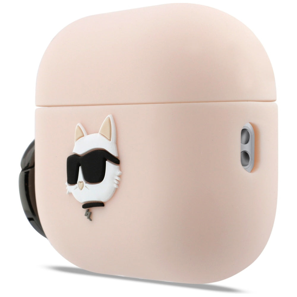 Futrola Karl Lagerfeld Silicone Choupette's Head 3D za Apple AirPods Pro 3, Roze
