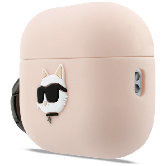 Futrola Karl Lagerfeld Silicone Choupette's Head 3D za Apple AirPods Pro 3, Roze