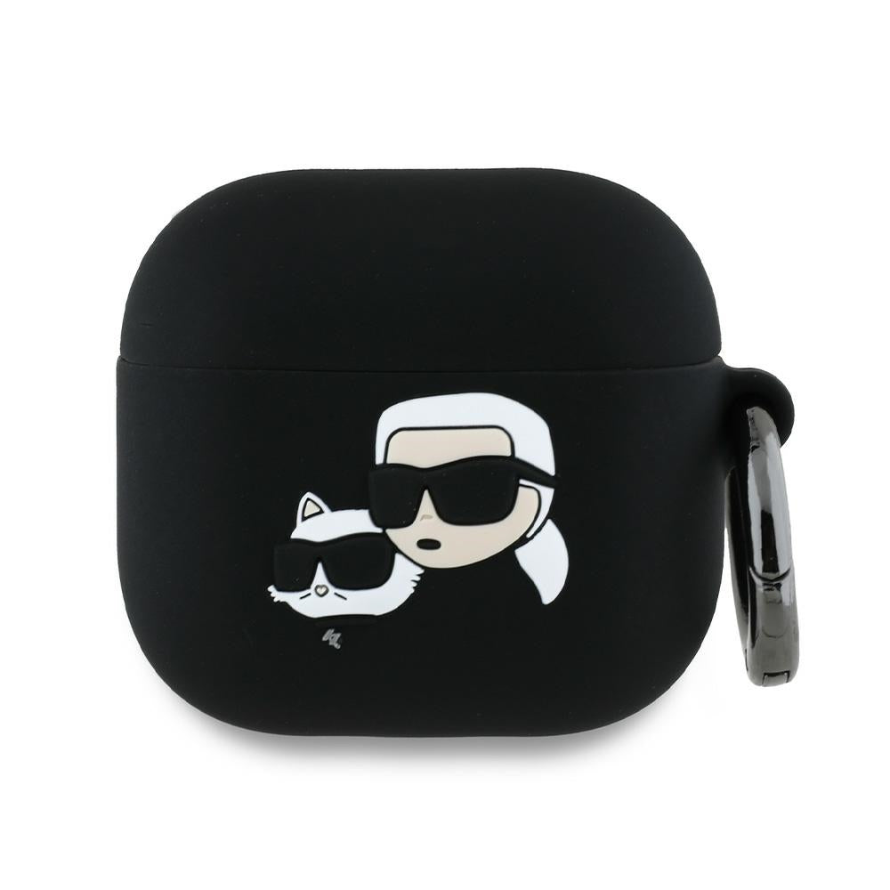 Futrola Karl Lagerfeld 3D Karl & Choupette's Heads za Apple AirPods 4, Crna
