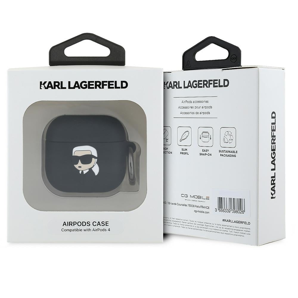 Futrola Karl Lagerfeld 3D Karl's Head za Apple AirPods 4, Crna