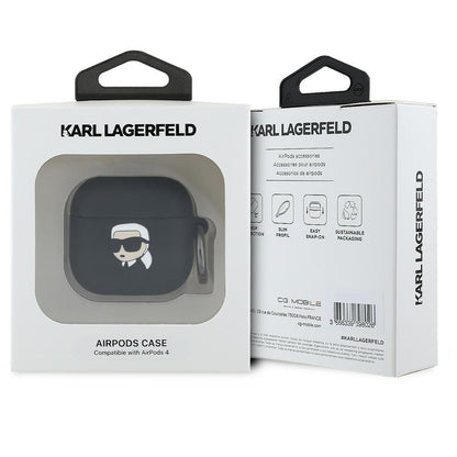 Futrola Karl Lagerfeld 3D Karl's Head za Apple AirPods 4, Crna