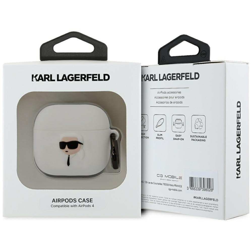 Futrola Karl Lagerfeld 3D NFT Karl's Head za Apple AirPods 4, Bela