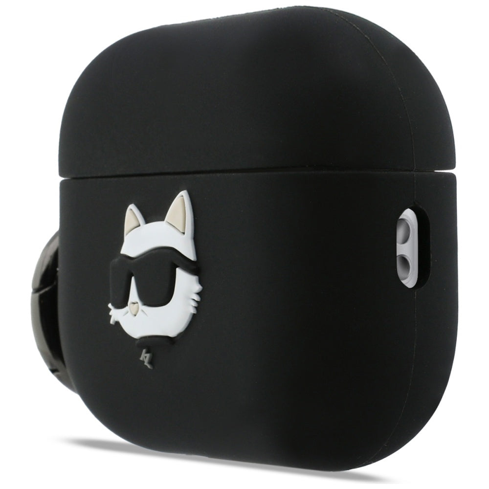 Futrola Karl Lagerfeld Silicone Choupette's Head 3D za Apple AirPods Pro 3, Crna