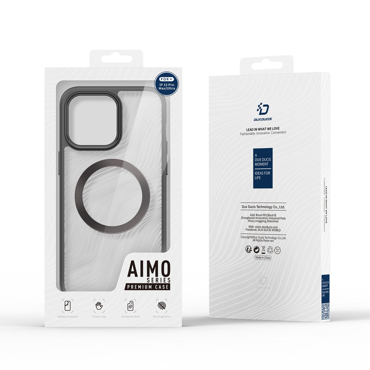 Futrola MagSafe za Apple iPhone 15 Pro Max, DUX DUCIS, Aimo Mag, Crna