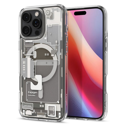 Futrola MagSafe za Apple iPhone 16 Pro Max, Spigen, Ultra Hybrid Zero One, Siva ACS08381