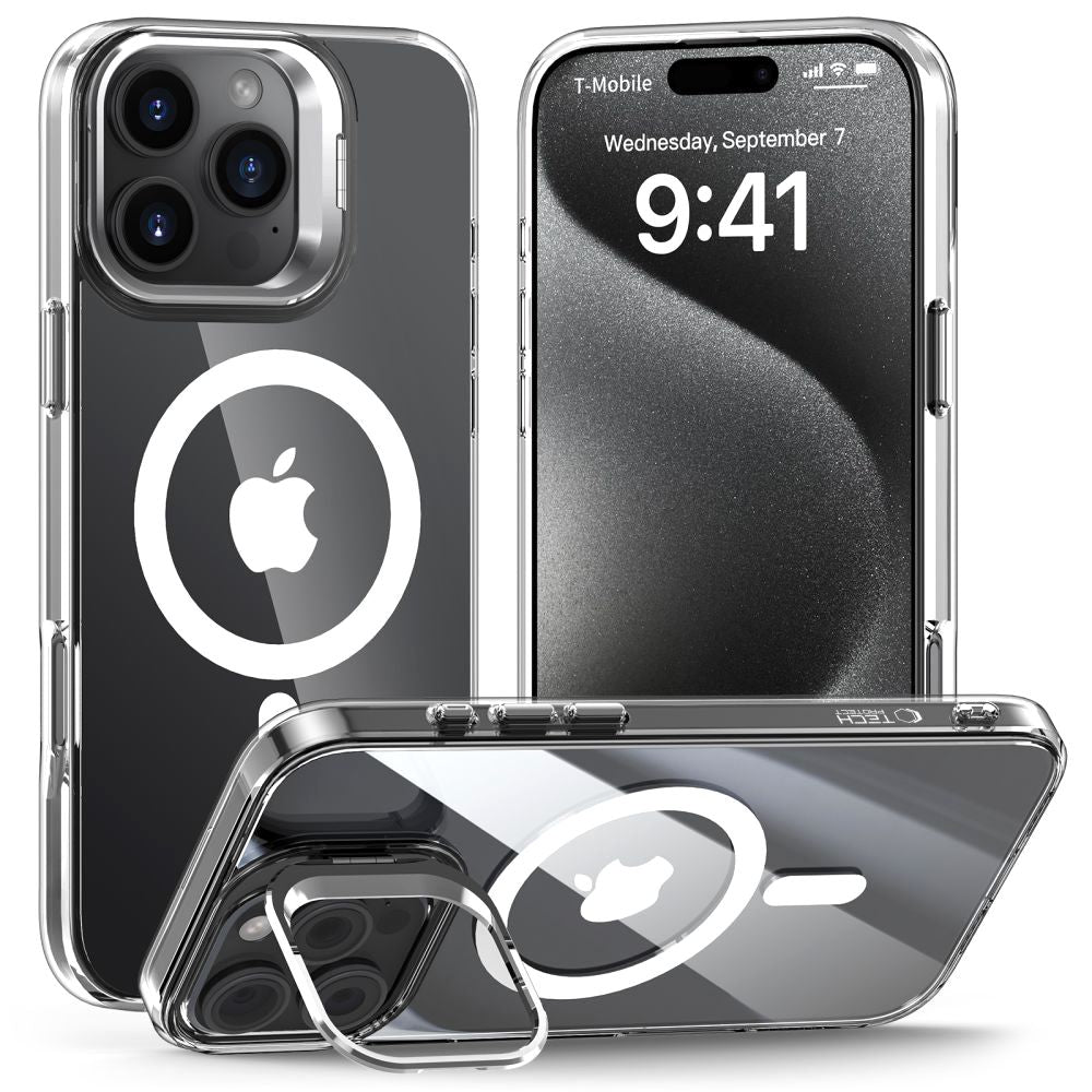 Futrola MagSafe za Apple iPhone 16 Pro, Tech-Protect, Magstand, Transparentna