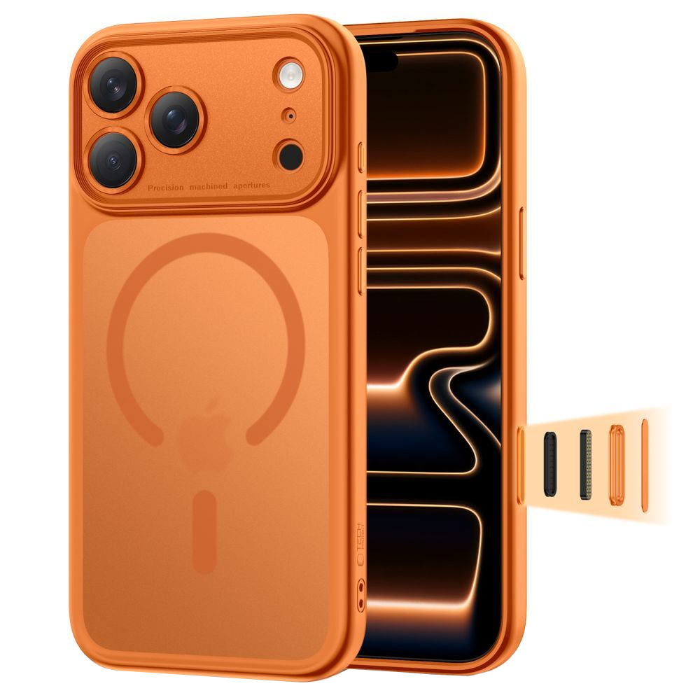 Futrola MagSafe za Apple iPhone 17 Pro, Tech-Protect, MagPeak, Mat Narandžasta
