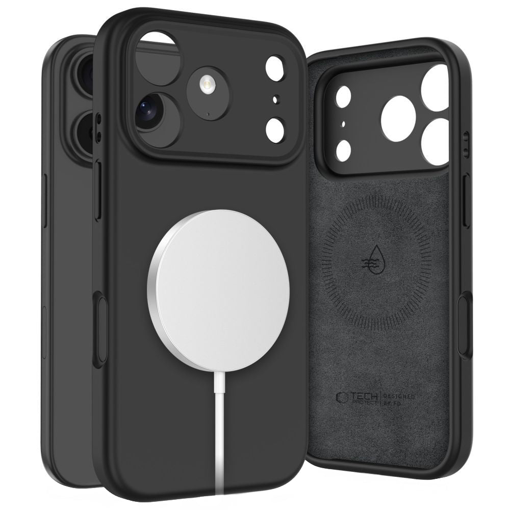 Futrola MagSafe za Apple iPhone 17 Pro Max, Tech-Protect, Silikon, Crna
