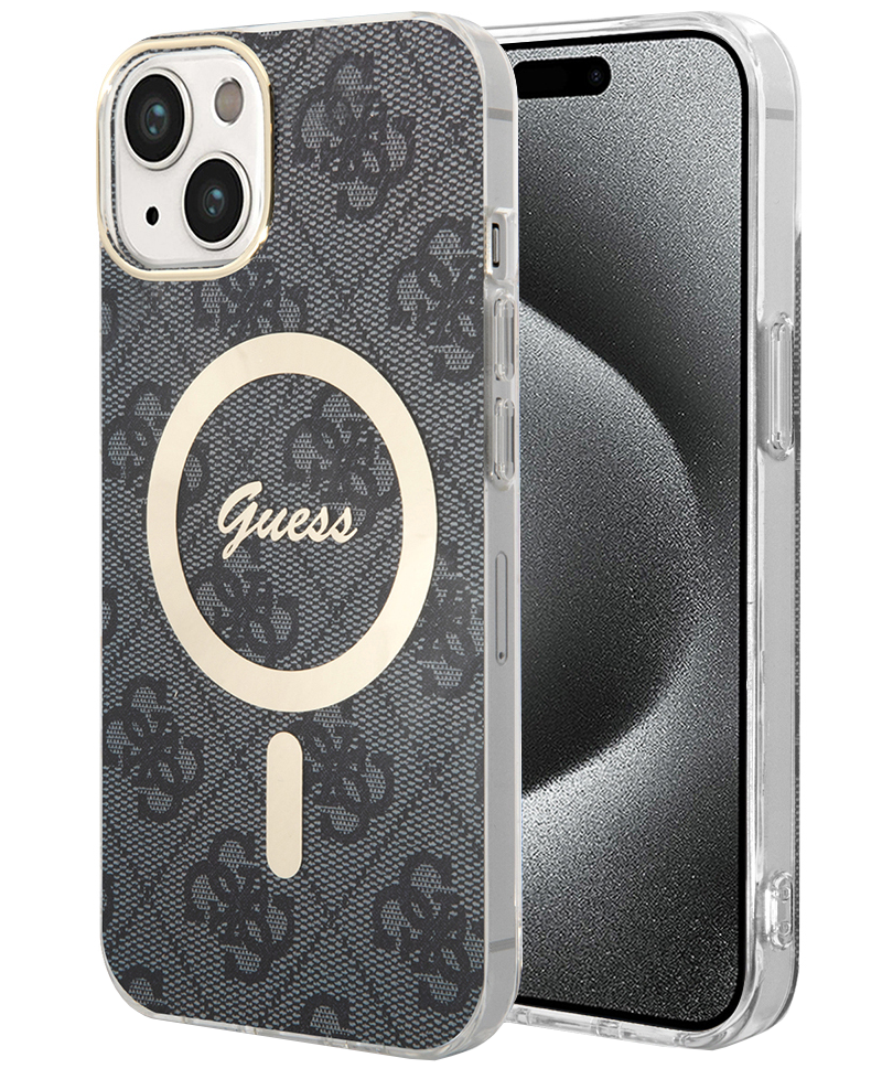 Futrola MagSafe za Apple iPhone 15, Guess, 4G IML, Crna GUHMP15SH4STK