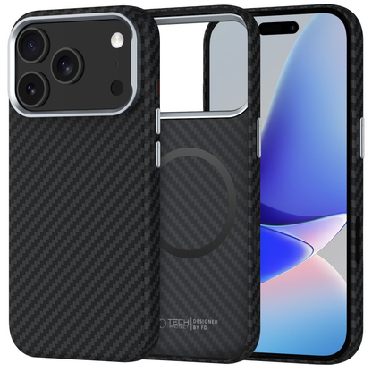 Futrola MagSafe za Apple iPhone 17 Pro Max, Tech-Protect, Ion Carbon, Crna
