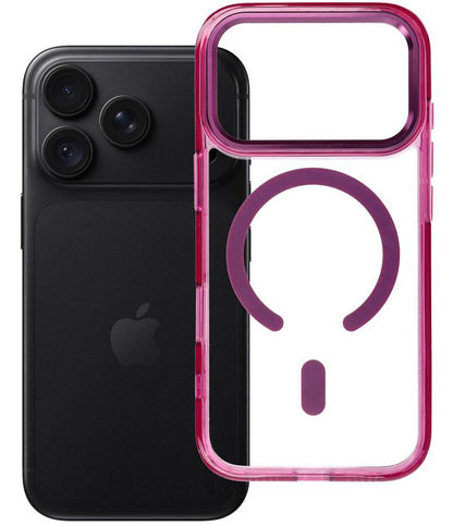MagSafe maska za Apple iPhone 18 Pro / iPhone 17 Pro, OEM, Frame Clear Hybrid, bordo crvena