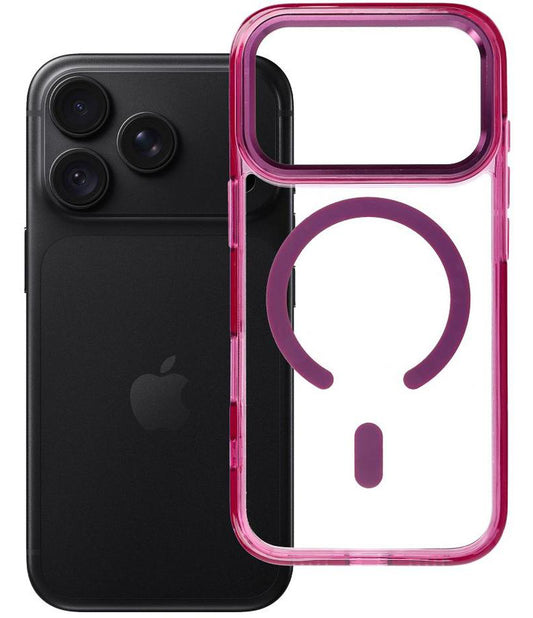 MagSafe maska za Apple iPhone 18 Pro / iPhone 17 Pro, OEM, Frame Clear Hybrid, bordo crvena
