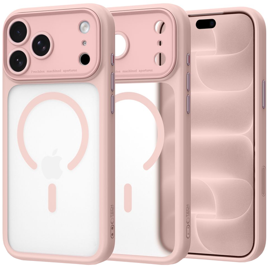 MagSafe maska za Apple iPhone 18 Pro / 17 Pro, Tech-Protect, MagPeak CC, mat roze boje