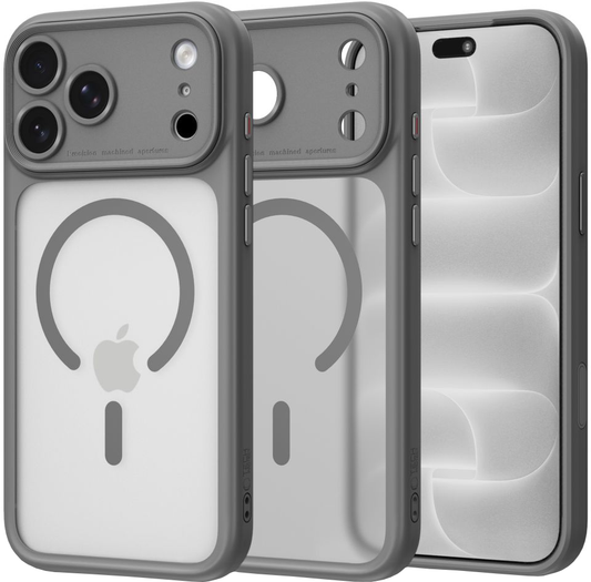 MagSafe maska za Apple iPhone 18 Pro Max / 17 Pro Max, Tech-Protect, MagPeak CC, mat siva
