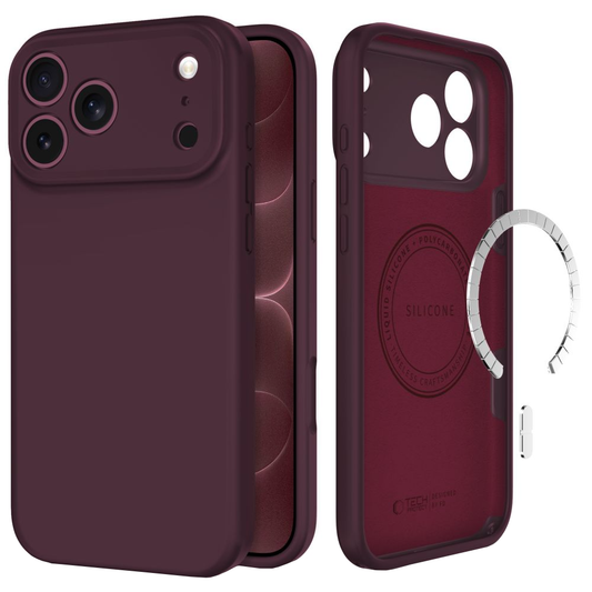 MagSafe maska za Apple iPhone 18 Pro Max / 17 Pro Max, Tech-Protect, silikon, bordo crvena