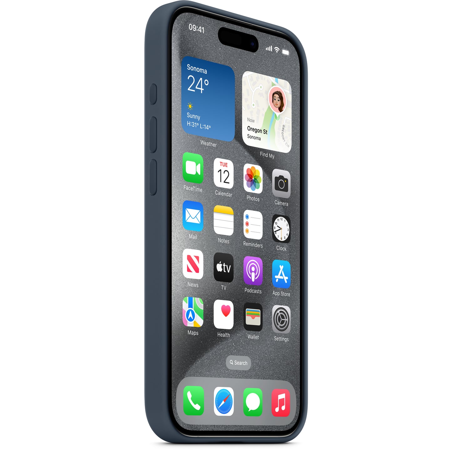 MagSafe Case for Apple iPhone 15 Pro, Navy Blue MT1D3ZM/A 