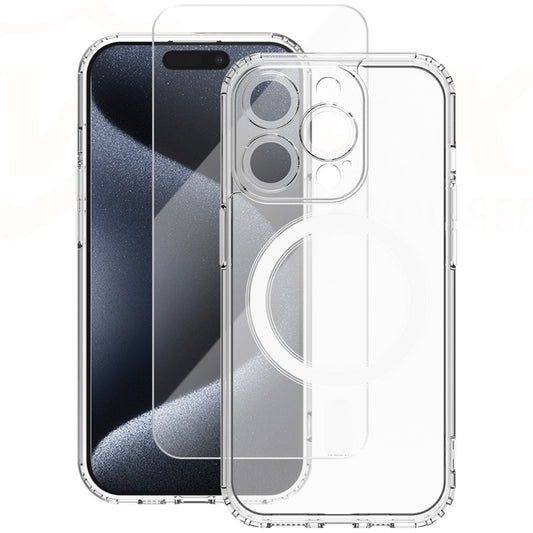 MagSafe Case for Apple iPhone 15 Pro Max, Vmax, Premium, Transparent 