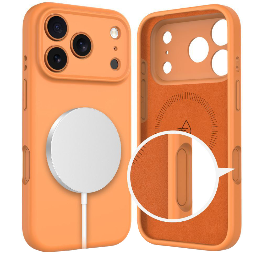 Futrola MagSafe za Apple iPhone 17 Pro, Tech-Protect, Silikon, Narandžasta