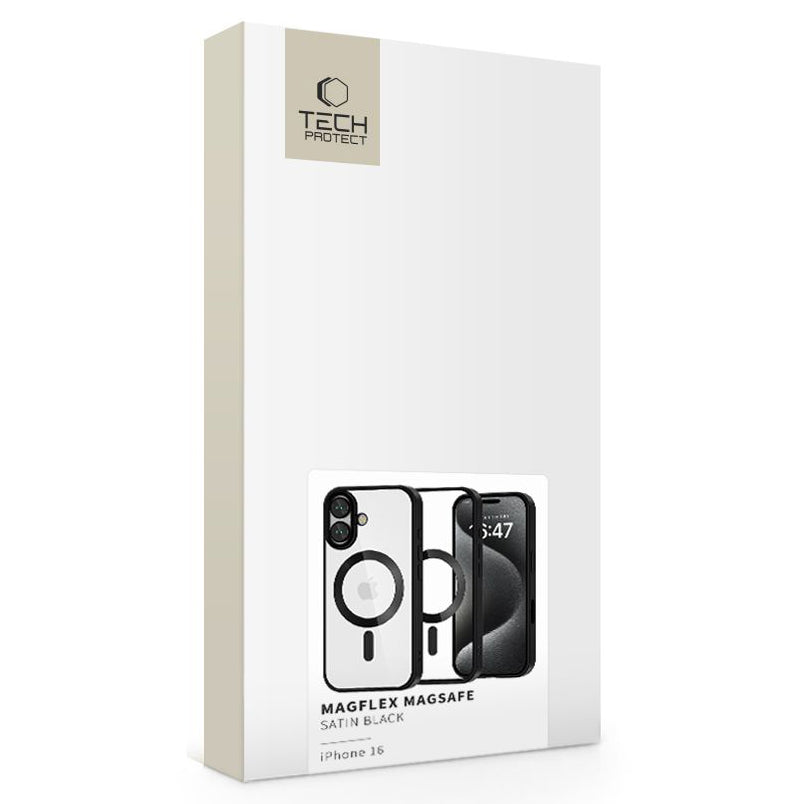 Futrola MagSafe za Apple iPhone 16, Tech-Protect, Magflex Satin, Crna