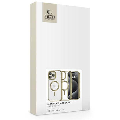 Futrola MagSafe za Apple iPhone 16 Pro Max, Tech-Protect, Magflex Satin, Zlatna