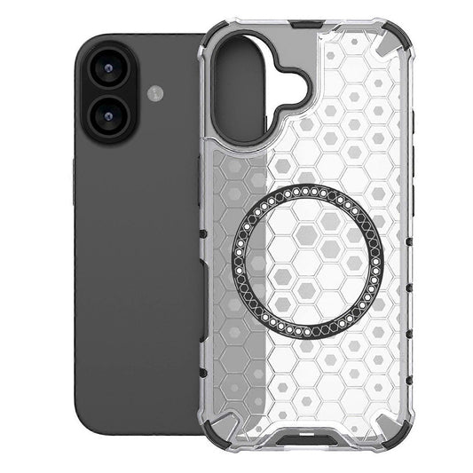 Husa MagSafe za Apple iPhone 17, Techsuit, HoneyComb Shield, Bela