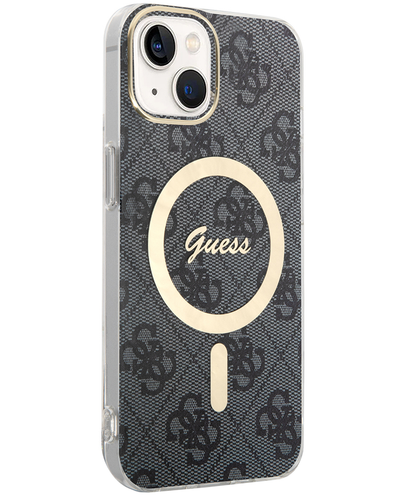 Futrola MagSafe za Apple iPhone 15, Guess, 4G IML, Crna GUHMP15SH4STK